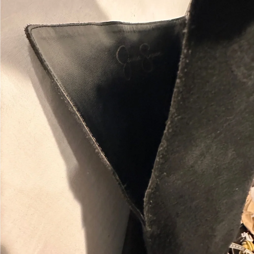 Jessica Simpson Suede Black Leather Over the Knee Heeled‎ Boots 8.5